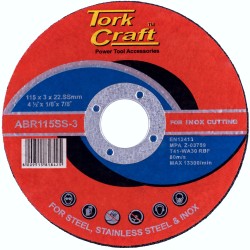 CUTTING DISC STAINLESS STEEL 115 X 3.0 X 22.22MM