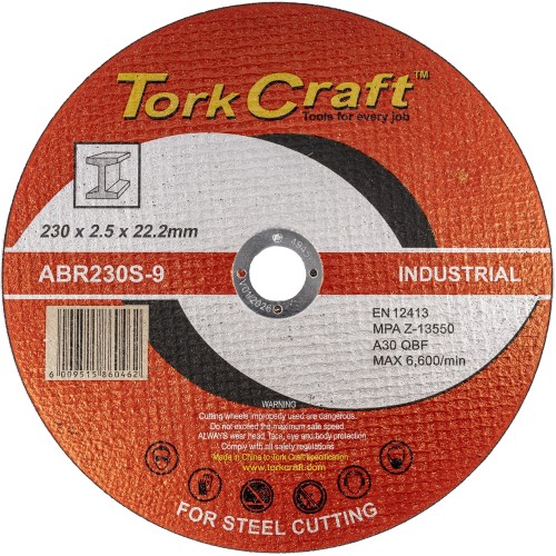 CUTTING DISC INDUSTRIAL METAL 230 X 2.5 X 22.2 MM