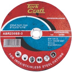 CUTTING DISC STAINLESS STEEL 230 X 2.5 22.22MM