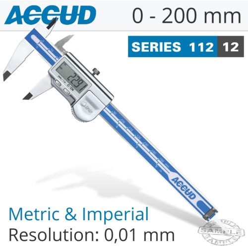 DIG. CALIPER 200MM 0.03MM ACC. IP67 LEVEL 0.01MM RES.