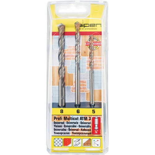 ALPEN MULTICUT DRILL BIT SET 3 PIECE HEX SHANK 5 6 8MM ALPEN MULTICUT DRILL BIT SET 3 PIECE HEX SHANK 5 6 8MM