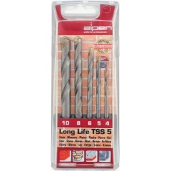 MASONRY DRILL BIT SET 5 PIECE LONG LIFE 4 5 6 8 10 MASONRY DRILL BIT SET 5 PIECE LONG LIFE 4 5 6 8 10