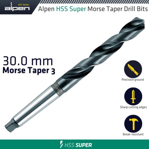 HSS SUPER 30MM MORSE TAPER 3 SHANK HSS SUPER 30MM MORSE TAPER 3 SHANK