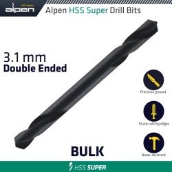 HSS SUPER DRILL BIT DOUBLE ENDED 3.1MM BULK HSS SUPER DRILL BIT DOUBLE ENDED 3.1MM BULK