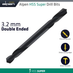 HSS SUPER DRILL BIT DOUBLE ENDED 3.2MM POUCHED HSS SUPER DRILL BIT DOUBLE ENDED 3.2MM POUCHED