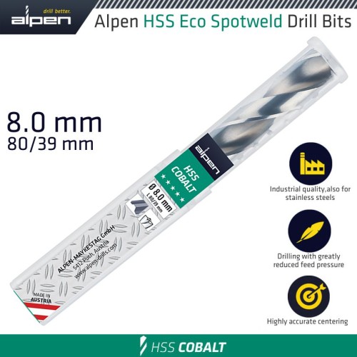 HSS ECO SPOTWELD DRILL BIT 8MMX80MM