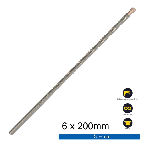 MASONRY BIT LONG LIFE 6 X 200MM MASONRY BIT LONG LIFE 6 X 200MM