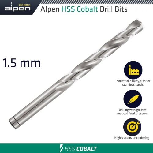 HSS COBALT BULK DIN 338 RN, 1.5 HSS COBALT BULK DIN 338 RN, 1.5