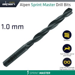 HSS SPRINT MASTER 1MM X1 61501 SLEEVED DIN338 ALPEN DRILL BIT HSS SPRINT MASTER 1MM X1 61501 SLEEVED DIN338 ALPEN DRILL BIT