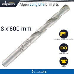 MASONRY DRILL BIT LONG LIFE 8 X 600MM POUCH MASONRY DRILL BIT LONG LIFE 8 X 600MM POUCH