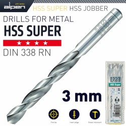 HSS SUPER DRILL BIT 3MM BULK HSS SUPER DRILL BIT 3MM BULK