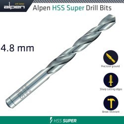HSS SUPER DRILL BIT 4.8MM BULK HSS SUPER DRILL BIT 4.8MM BULK