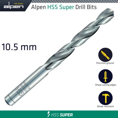 HSS SUPER DRILL BIT 10.5MM BULK HSS SUPER DRILL BIT 10.5MM BULK