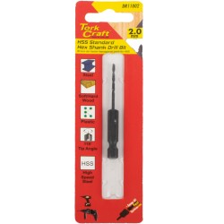 DRILL BIT HSS STANDARD 2.0MM HEX SHANK 1/CARD DRILL BIT HSS STANDARD 2.0MM HEX SHANK 1/CARD