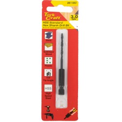 DRILL BIT HSS STANDARD 3.0MM HEX SHANK 1/CARD DRILL BIT HSS STANDARD 3.0MM HEX SHANK 1/CARD