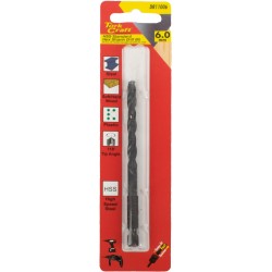 DRILL BIT HSS STANDARD 6.0MM HEX SHANK 1/CARD DRILL BIT HSS STANDARD 6.0MM HEX SHANK 1/CARD