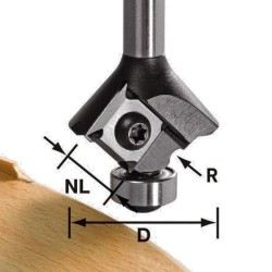 FESTOOL ROUNDOVER CUTTER WITH REVERSIBLE BLADES S8 HW R2 D28 KL12,7OFK