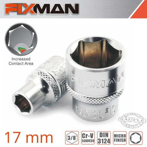 FIXMAN 3/8" DRIVE HEX SOCKET 17MM