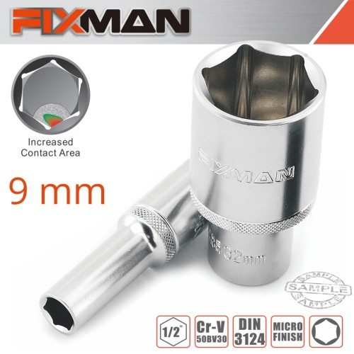 FIXMAN 1/2" DR DEEP SOCKET 9MM FIXMAN 1/2" DR DEEP SOCKET 9MM