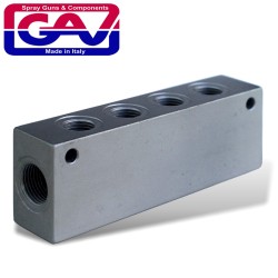 MANIFOLD BLOCK X4 1/4" PORTS ON TOP X2 3/8" PORTS ON THE SIDES