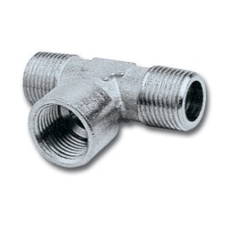 T CONNECTOR 1/4"MFM  PACKAGED