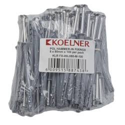POL HAMMER-IN FIXING 6X80MM X 100 PER PACK