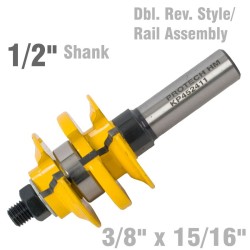 DOUBLE REVERSABLE STYLE & RAIL ASEMBLY OGEE 3/8" X 15/16" 1/2" SHANK