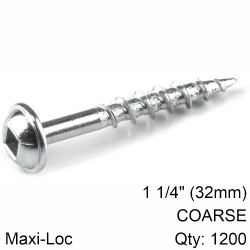 KREG ZINC POCKET HOLE SCREWS 32MM 1.25" #8 COARSE THREAD MX LOC 1200CT