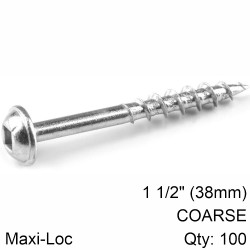 KREG ZINC POCKET HOLE SCREWS 38MM 1.50" #8 COARSE THREAD MX LOC 100CT