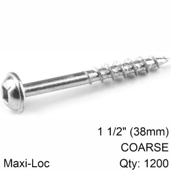 KREG ZINC POCKET HOLE SCREWS 38MM 1.50" #8 COARSE THREAD MX LOC 1200CT