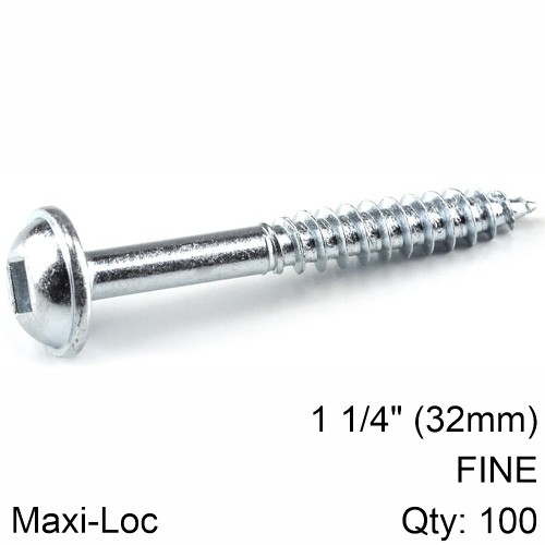 KREG ZINC POCKET HOLE SCREWS 32MM 1.25" #7 FINE THREAD MX LOC 100CT KREG ZINC POCKET HOLE SCREWS 32MM 1.25" #7 FINE THREAD MX LOC 100CT