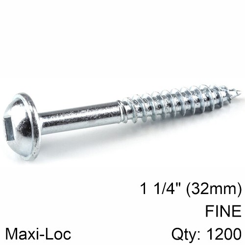 KREG ZINC POCKET HOLE SCREWS 32MM 1.25" #7 FINE THREAD MX LOC 1200CT KREG ZINC POCKET HOLE SCREWS 32MM 1.25" #7 FINE THREAD MX LOC 1200CT