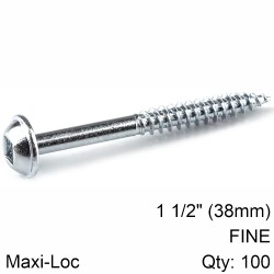 KREG ZINC POCKET HOLE SCREWS 38MM 1.50" #7 FINE THREAD MX LOC 100CT