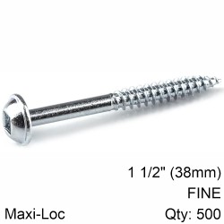 KREG ZINC POCKET HOLE SCREWS 38MM 1.50" #7 FINE THREAD MX LOC 500CT