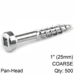 KREG ZINC POCKET HOLE SCREWS 25MM 1.00" #7 COARSE THREAD PAN HEAD 500C