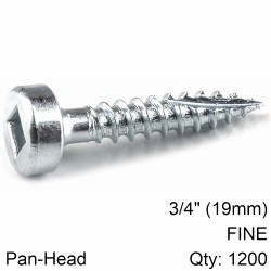 KREG ZINC POCKET HOLE SCREWS 19MM 0.75" #6 FINE THREAD PAN HEAD 1200CT