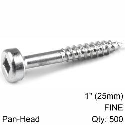 KREG ZINC POCKET HOLE SCREWS 25MM 1.00" #6 FINE THREAD PAN HEAD 500CT