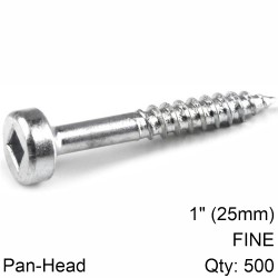 KREG ZINC POCKET HOLE SCREWS 25MM 1.00" #6 FINE THREAD PAN HEAD 500CT