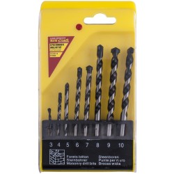 MASONRY DRILL BIT SET 8PC 3-4-5-6-7-8-9-10MM MASONRY DRILL BIT SET 8PC 3-4-5-6-7-8-9-10MM