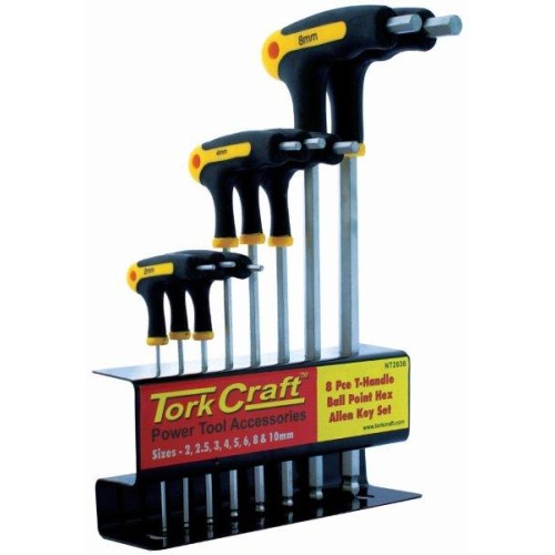 BALL POINT T HANDLE  8PC HEX ALLEN KEY SET