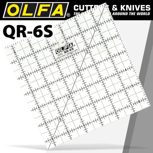 QUILT RULER 6" X 6" SQUARE WITH GRID