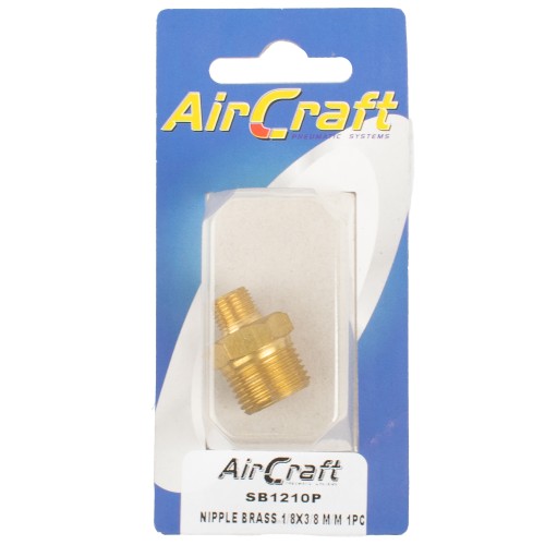 NIPPLE BRASS 1/8X3/8 M/M 1PC PACK