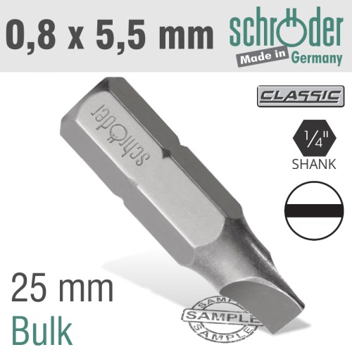 SLOTTED BIT 0.8X5.5 25MM BULK