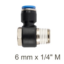 SWIVEL ELBOW PU 6MM X 1/4" M