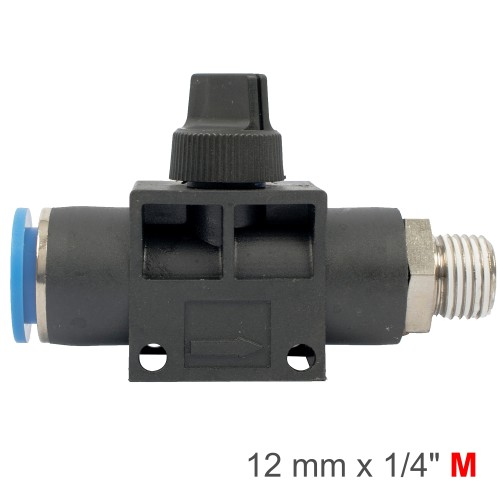 PU HOSE FITTING VALVE 12MM X 1/4"M