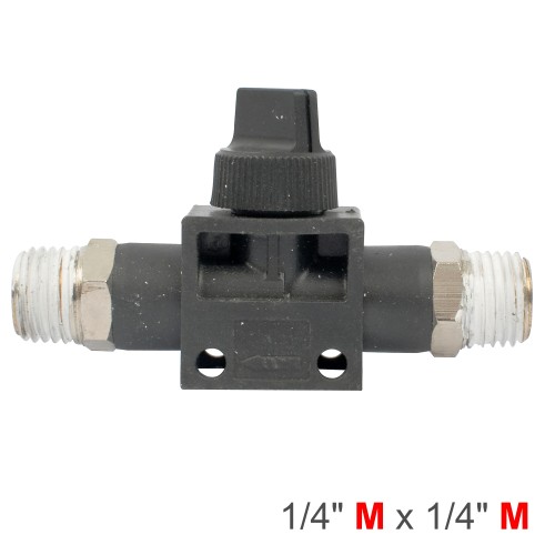 PU HOSE FITTING VALVE 1/4"M X 1/4"M