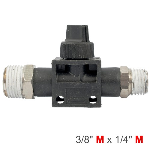 PU HOSE FITTING VALVE 3/8"M X 1/4"M