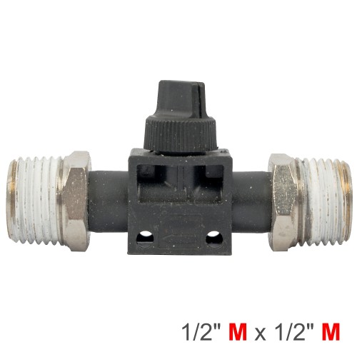 PU HOSE FITTING VALVE 1/2"M X 1/2"M