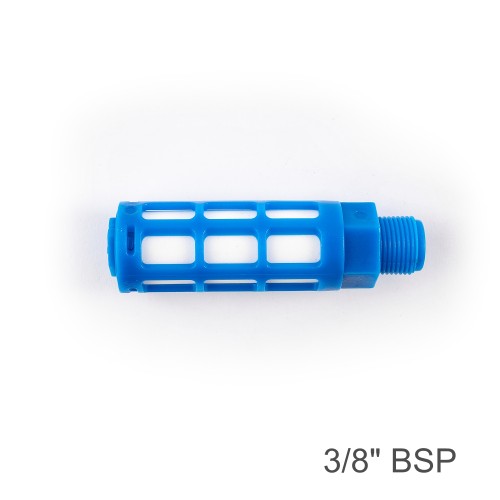 PLASTIC BREATHER SILENCER 3/8" M BLUE