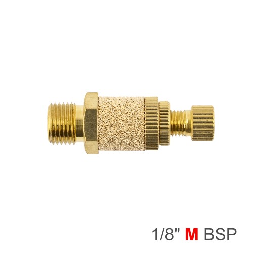 FLOW CONTROL SILENCER BRASS 1/8" M